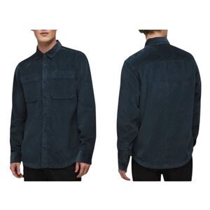 NWT Prana Ridgecrest Long Sleeve Storytime Night Blue Corduroy Size L